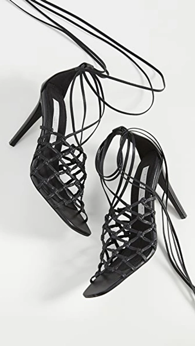 Shop Stella Mccartney Woven Sandals In Black