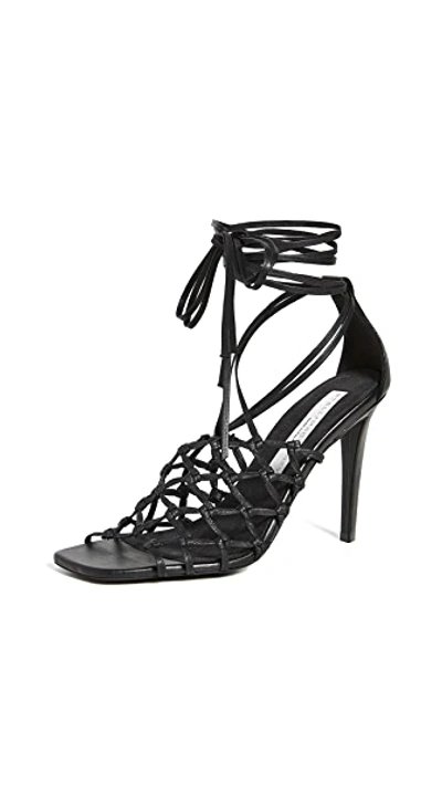 Shop Stella Mccartney Woven Sandals In Black