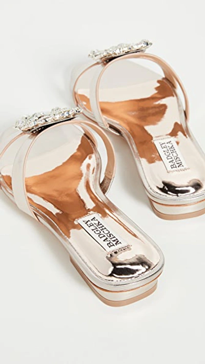 Shop Badgley Mischka Josette Slide Sandals In Champagne
