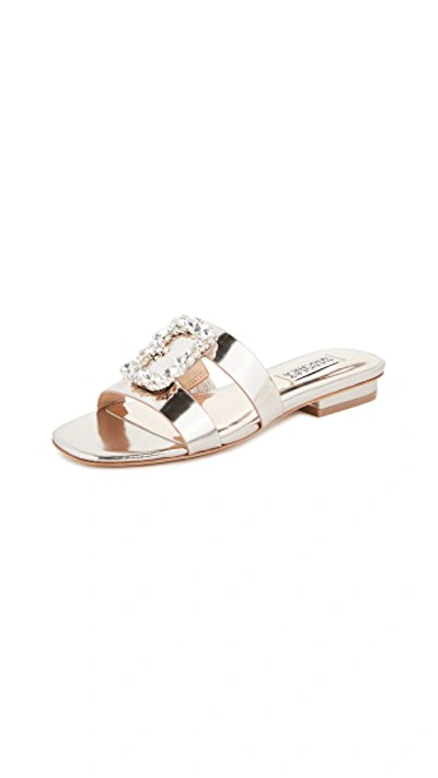 Shop Badgley Mischka Josette Slide Sandals In Champagne