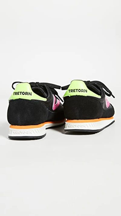 Shop Tretorn Rawlins 10 Sneakers In Black/black/fpink/fgreen