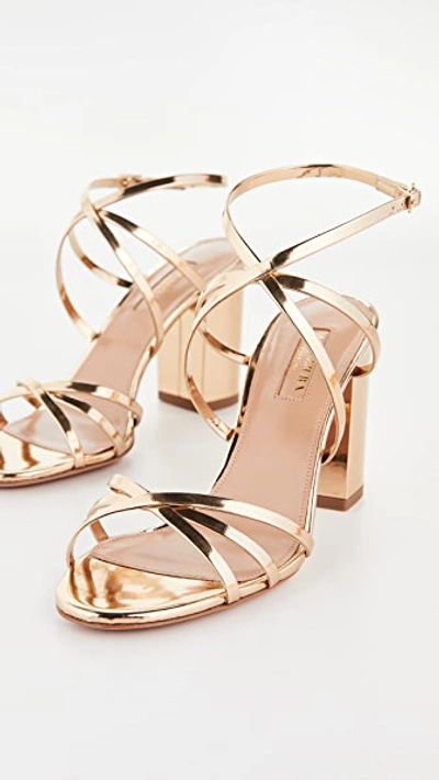 Shop Aquazzura 85mm Gin Sandals In Soft Gold