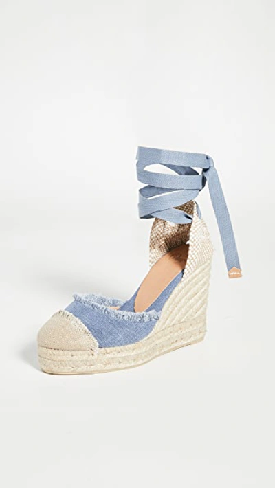 Shop Castaã±er Catalina Espadrilles In Jeans Claro