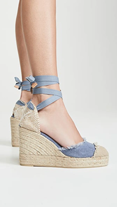 Shop Castaã±er Catalina Espadrilles In Jeans Claro