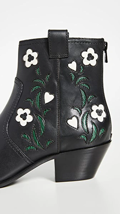 Shop Loeffler Randall Joni Low Western Booties In Black/floral