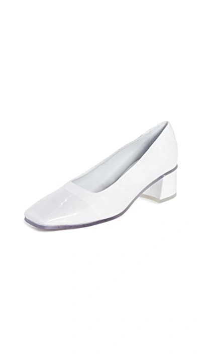 Shop Mm6 Maison Margiela Cap Toe Pumps In Transparent/bright White