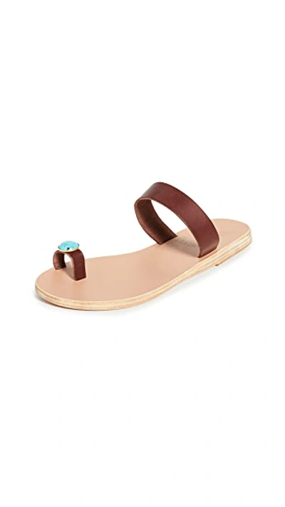 Shop Ancient Greek Sandals Thalia Sandals In Chestnut/turquoise Gems