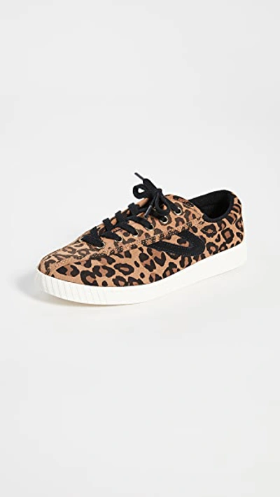 Shop Tretorn Nylite 2 Plus Lace Up Sneakers In Tan/black Multi