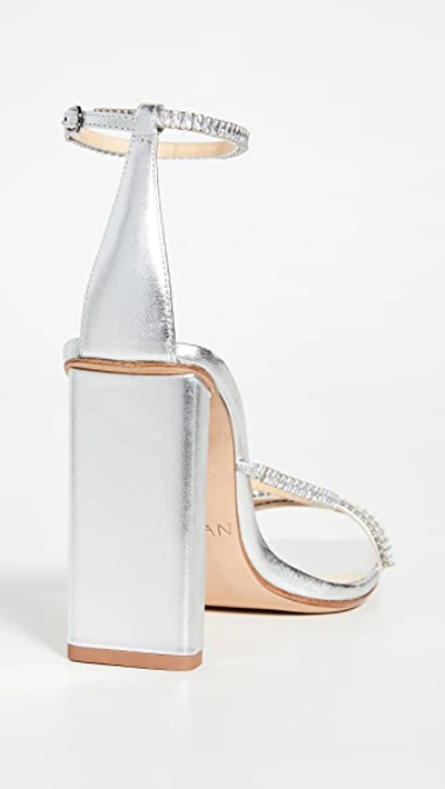 Shop Alexandre Birman Lacy Zircone Sandals 100mm In Silver/silver Crystal