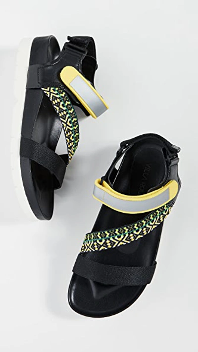 Shop Villa Rouge Elena Sporty Sandals In Neon/black/lemongrass