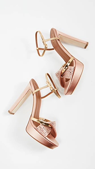 Shop Malone Souliers Lauren Crystal Ms 125 Sandals In Blush/gold