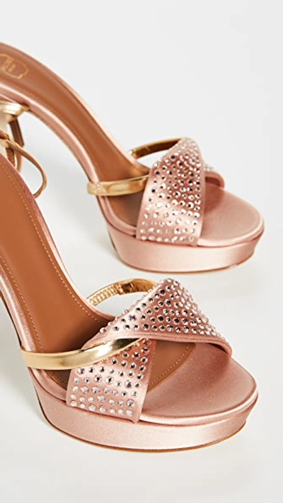 Shop Malone Souliers Lauren Crystal Ms 125 Sandals In Blush/gold