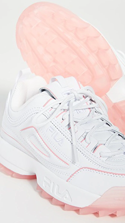 Shop Fila Disruptor Ii Ice Sneakers In White/white/peony