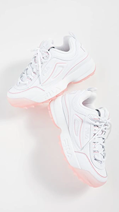 Shop Fila Disruptor Ii Ice Sneakers In White/white/peony