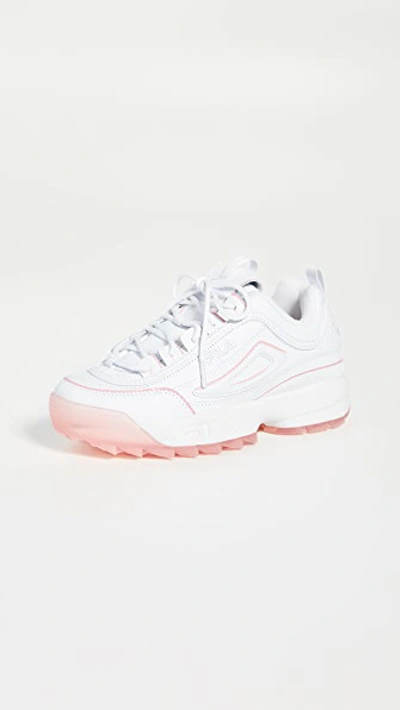 Shop Fila Disruptor Ii Ice Sneakers In White/white/peony