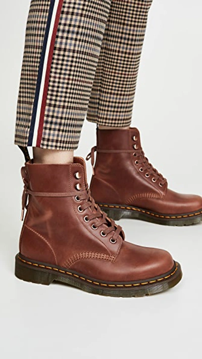 Shop Dr. Martens' 1460 Pascal 8 Eye Boots In Tan/polo Brown