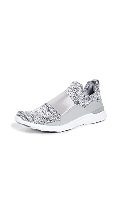 Shop Apl Athletic Propulsion Labs Techloom Bliss Sneakers In Heather Grey/white