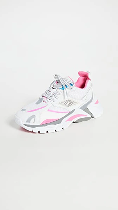 Shop Ash Flex Sneakers In White/deep Pink