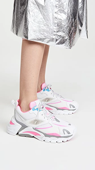 Shop Ash Flex Sneakers In White/deep Pink