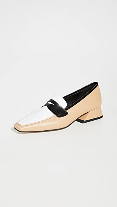 Shop Yuul Yie Ivy Loafers In Beige/white