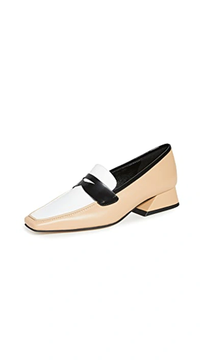 Shop Yuul Yie Ivy Loafers In Beige/white