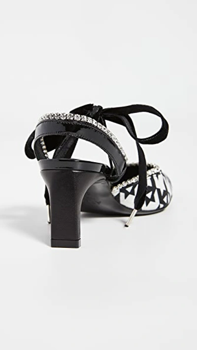 Shop Area Crystal Piping Kitten Heels In Black Houndstooth