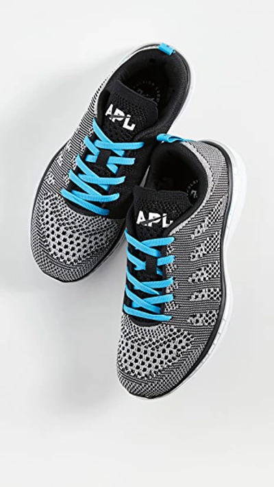 Shop Apl Athletic Propulsion Labs Techloom Pro Sneakers In Metallic Silver/black/blue