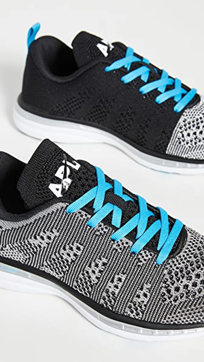 Shop Apl Athletic Propulsion Labs Techloom Pro Sneakers In Metallic Silver/black/blue