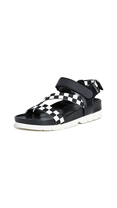 Shop Villa Rouge Elena Sporty Sandals In Black/white/black