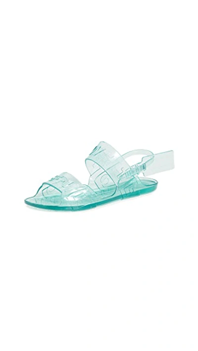 Shop Off-white Zip Tie Jelly Sandals In Light Blue