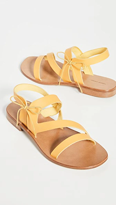 Shop Mansur Gavriel Tie Sandals In Yellow