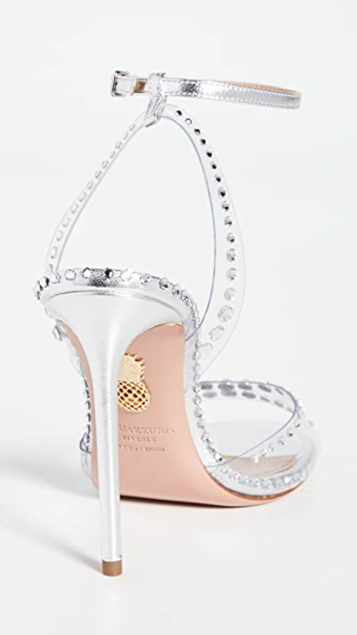 Shop Aquazzura Dream Sandals 105mm In Silver