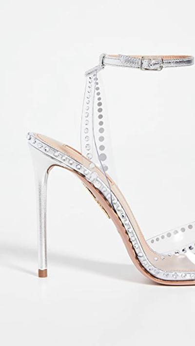 Shop Aquazzura Dream Sandals 105mm In Silver