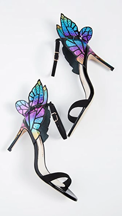 Shop Sophia Webster Chiara Mid Sandals In Black/rainbow