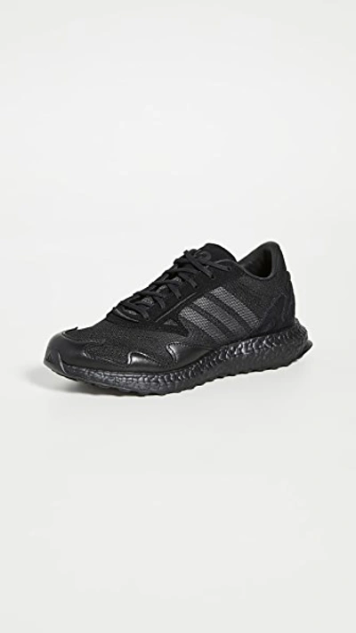 Shop Y-3 Rhisu Run Sneakers In Black/black/black