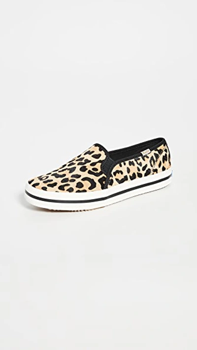 Shop Keds X Kate Spade New York Double Decker Sneakers In Leopard Pony Tan