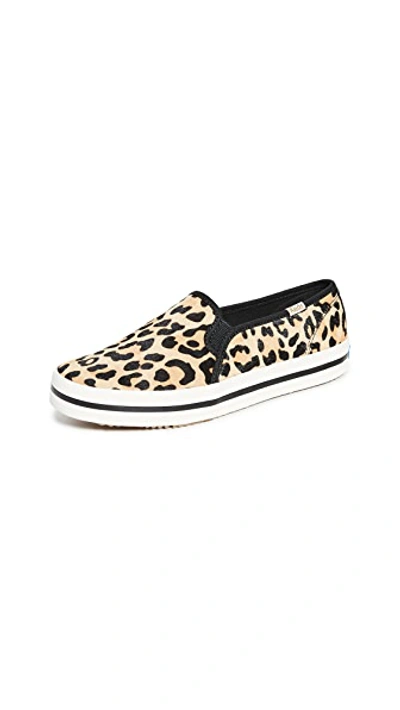 Shop Keds X Kate Spade New York Double Decker Sneakers In Leopard Pony Tan