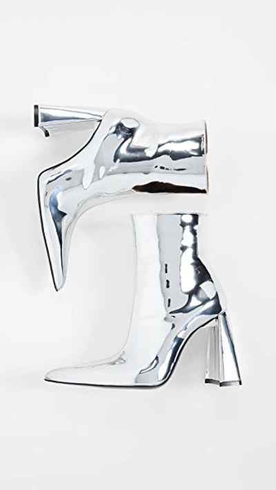 Shop Area A Heel Pvc Boots In Silver