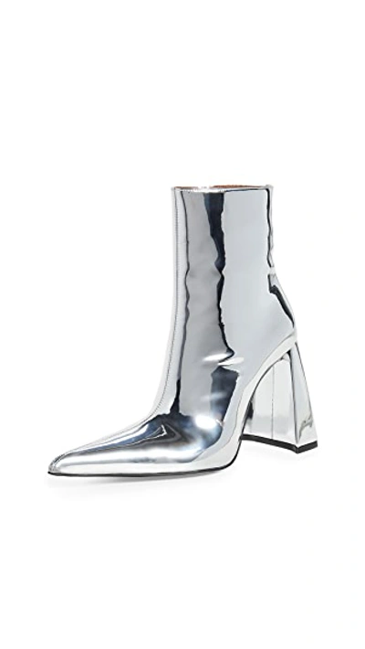 Shop Area A Heel Pvc Boots In Silver