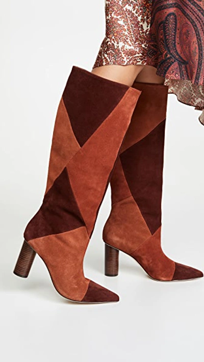 Shop Ulla Johnson Jerri Boots In Suede Combo