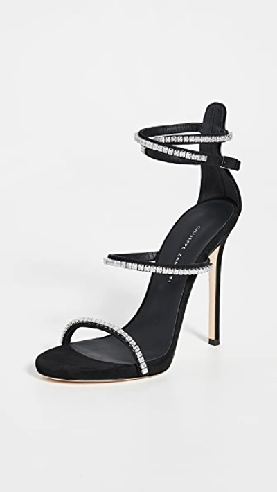 Giuseppe Zanotti Kanda Ankle strap Crystal embellished Suede