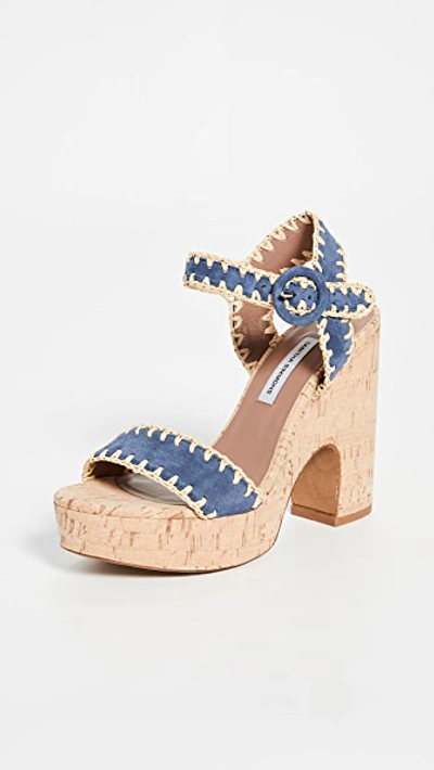 Shop Tabitha Simmons Elena Whip Clogs In Cadet Blue/natural