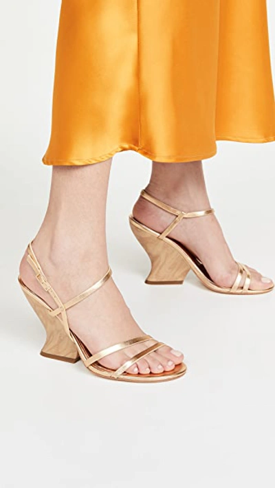 Shop Sigerson Morrison Willa Wedge Sandals In Gold