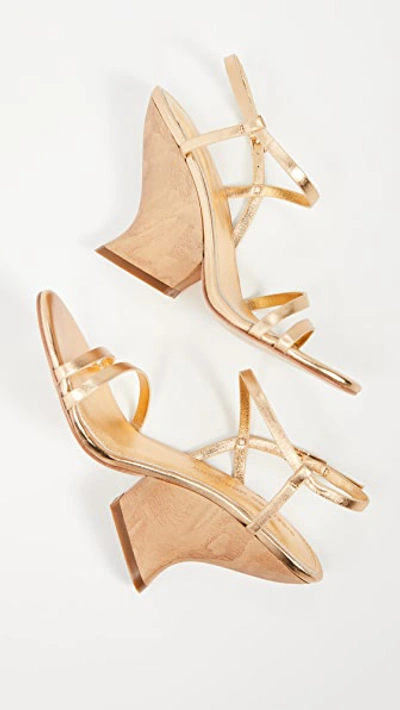 Shop Sigerson Morrison Willa Wedge Sandals In Gold