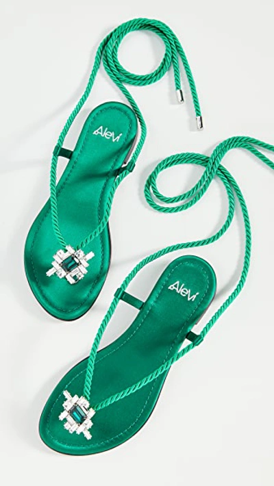 Shop Alevì Milano Mira Sandals In Emerald