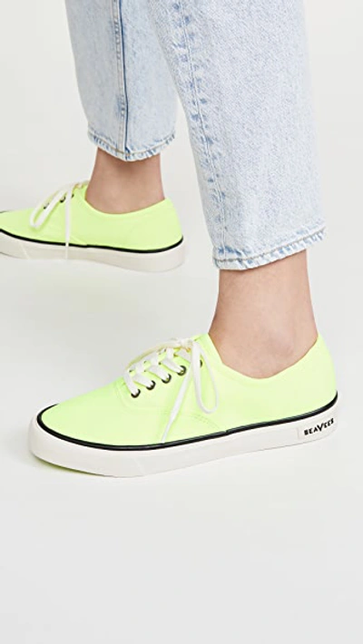 Shop Seavees Legend Neon Sneakers In Neon Yellow