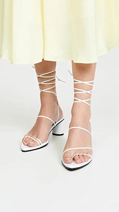 Reike Nen Odd Pair 60mm Wrap Sandals In White