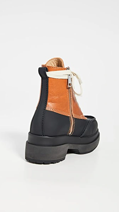 Shop Mm6 Maison Margiela Combat Boots In Bran/black