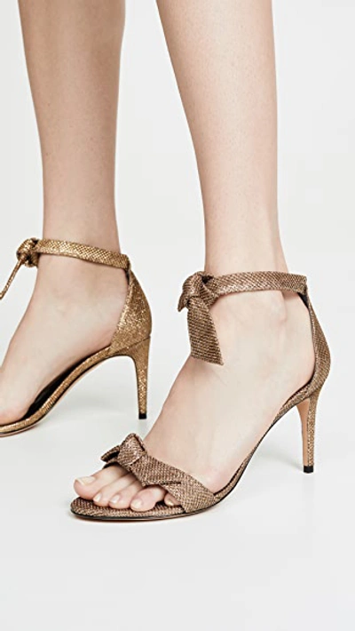 Shop Alexandre Birman Clarita 75mm Fabric Sandals In Oro