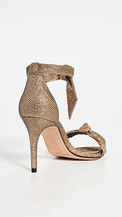 Shop Alexandre Birman Clarita 75mm Fabric Sandals In Oro